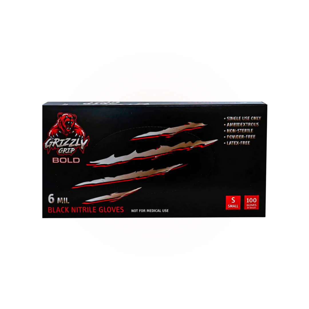 Grizzly Grip Black Toughness Nitrile Gloves 6 Mil
