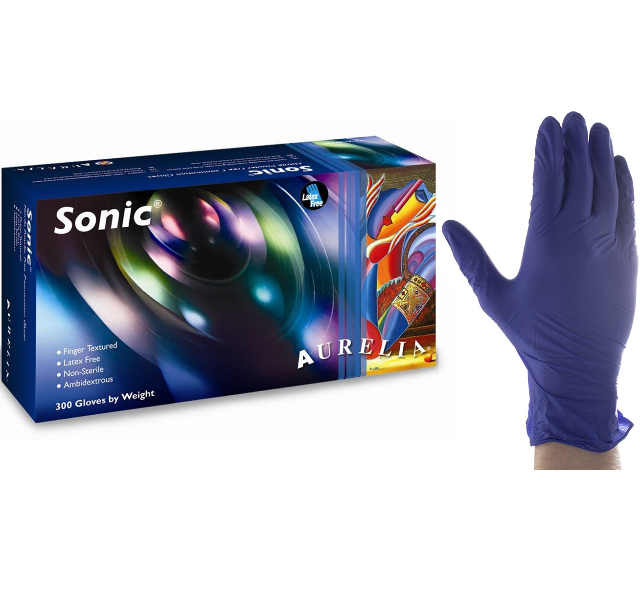 Aurelia Sonic® Blue Nitrile Gloves